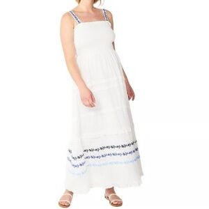 Draper James Ivory Maxi Dress with Navy Accents xxl